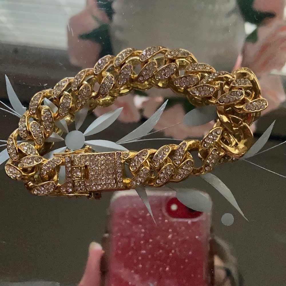 Vintage gold and rhinestone bracelet